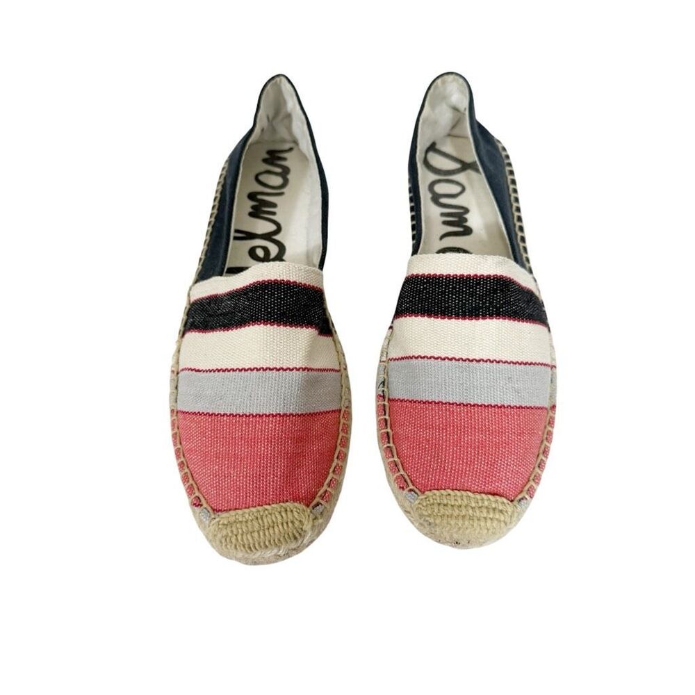 Sam Edelman Verona Multicolor Stripe Fabric Canvas Espadrille Flats Size 9